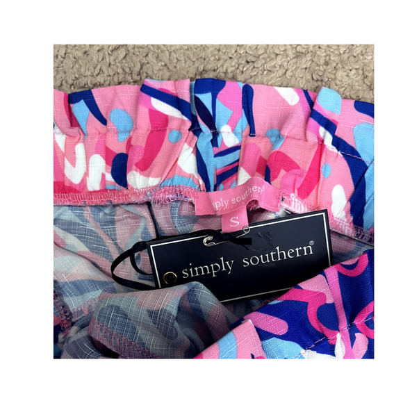 NWT Blue and Pink Simply Southern Shorts S - Picture 5 of 5